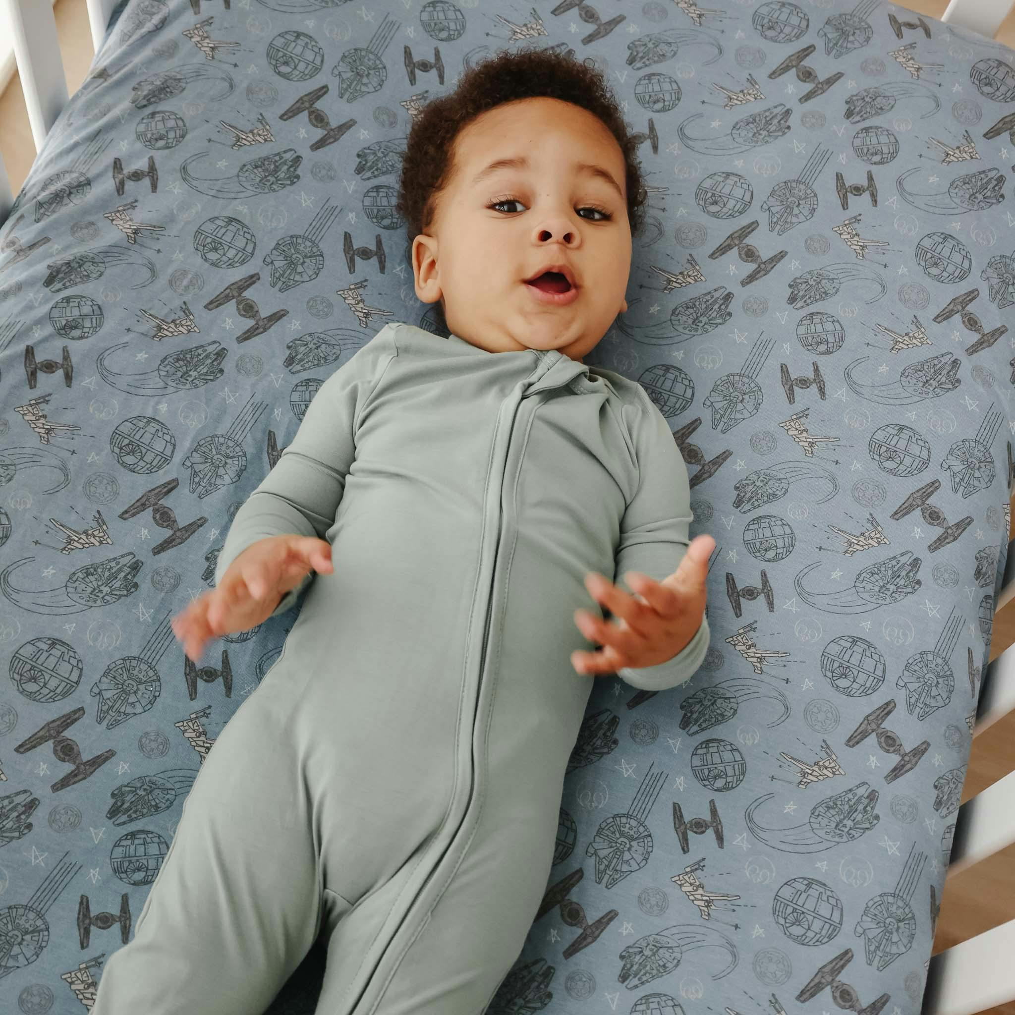 Premium Knit Fitted Crib Sheet - Starships