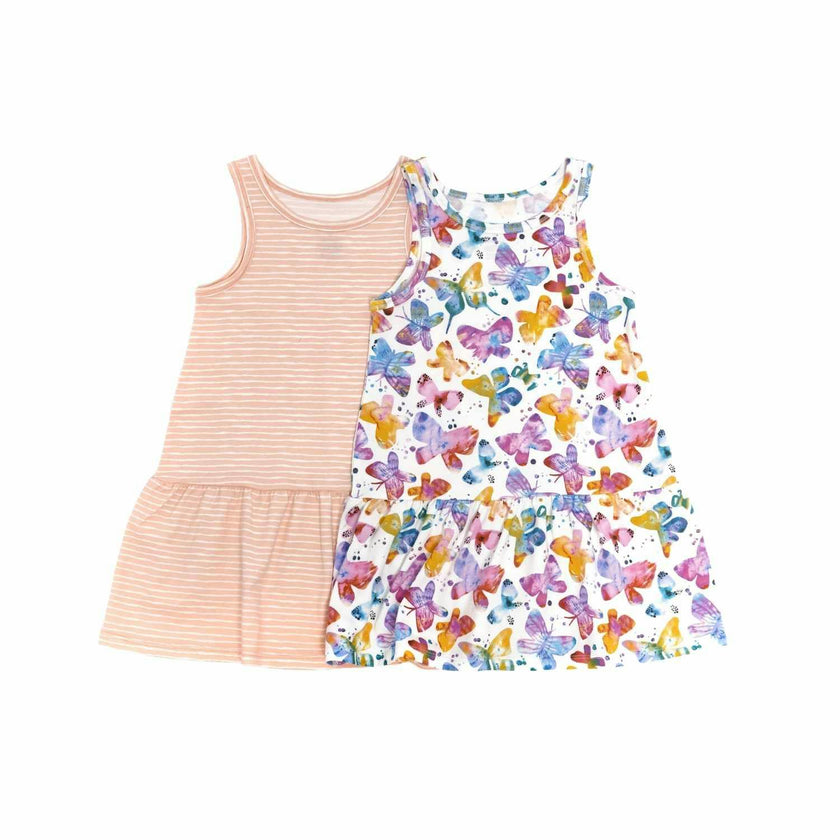 Sleeveless Drop Waist Dress With Matching Shorts