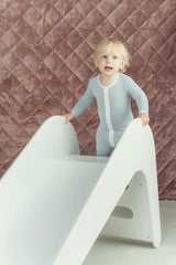 White And Gold Stars Print Velour Onesie