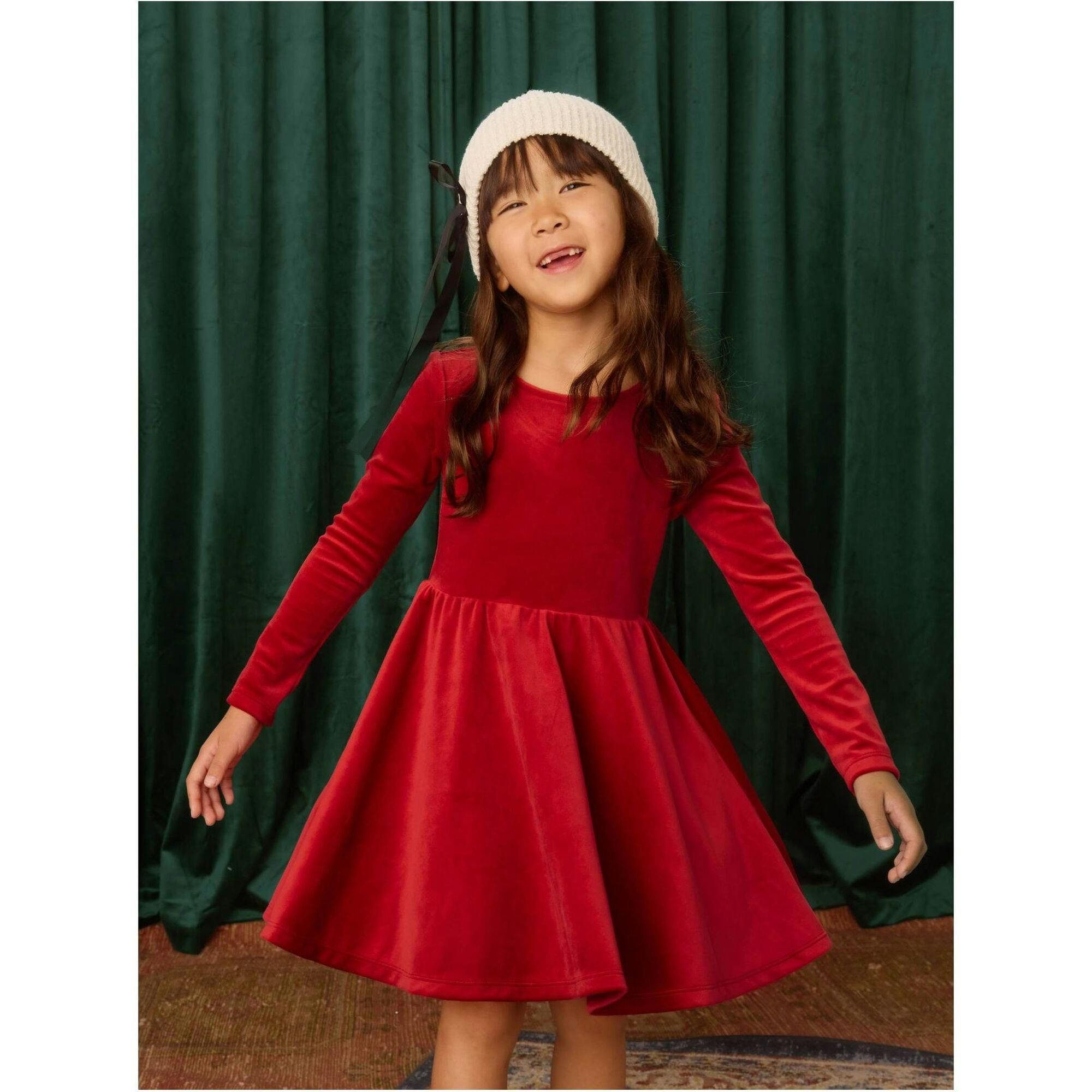 Velour Ballet Dress, Red