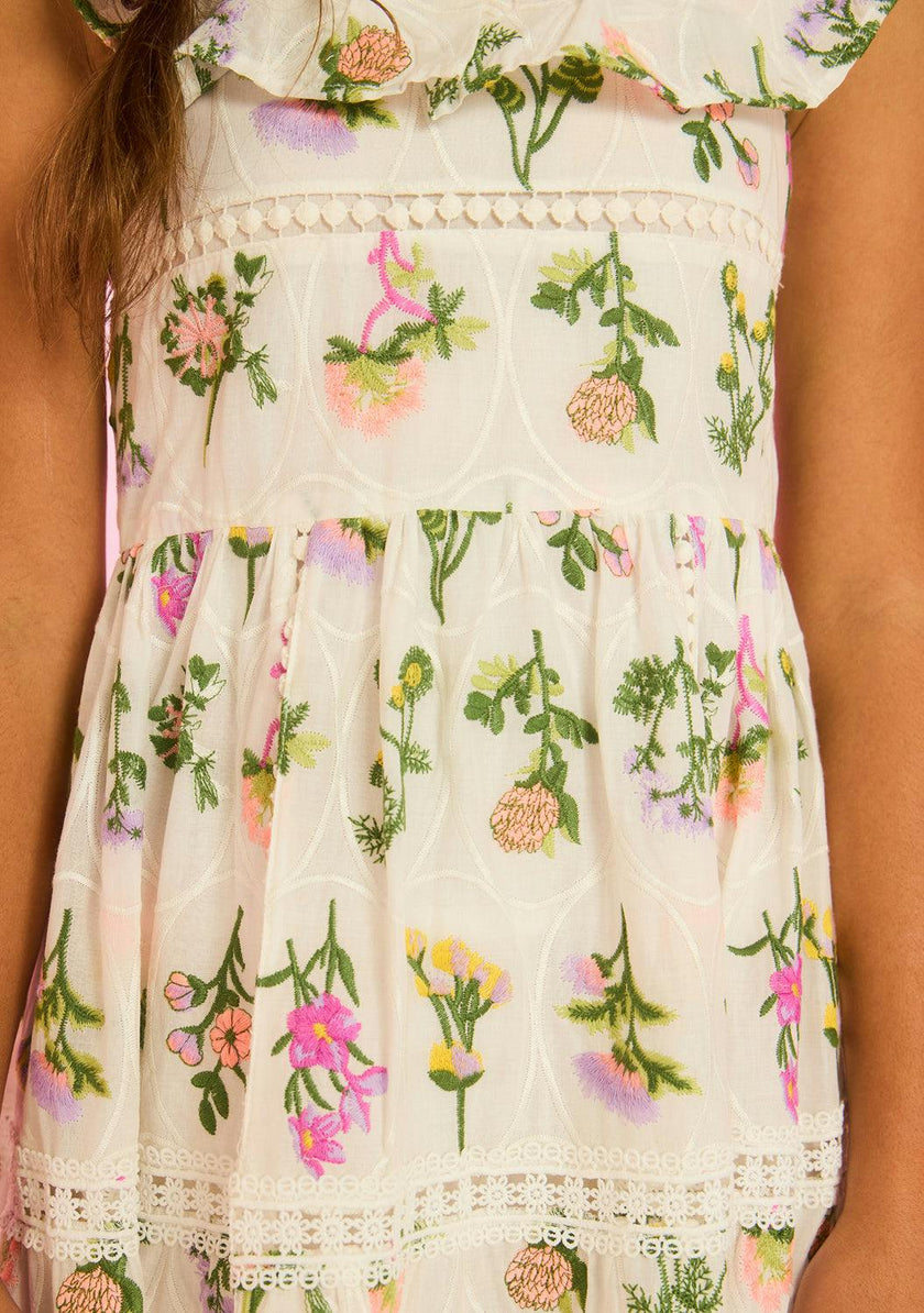 Emely Frill Embroidered Maxi Dress