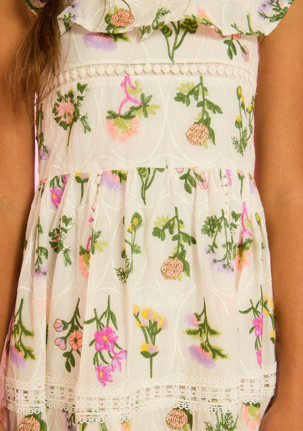 Emely Frill Embroidered Maxi Dress