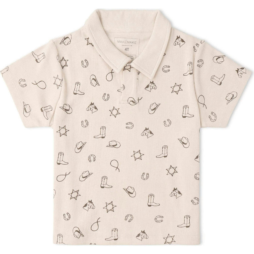 Organic Collar Tee & Shorts Set - Rodeo
