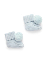 Cashmere Booties Pale Blue Melange