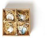 Set of 4 Baby's First Milestones Glass Ornaments