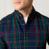 Men's Organic Long Sleeve Stretch Poplin Button Down Shirt, Blue