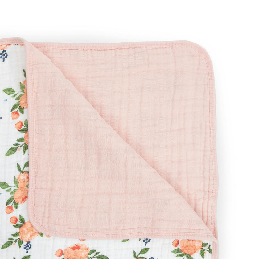 Original Cotton Muslin Quilt - Watercolor Roses 2