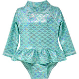 UPF 50+ Alissa Infant Ruffle Rash Guard Swimsuit - Fairy Tale Scales