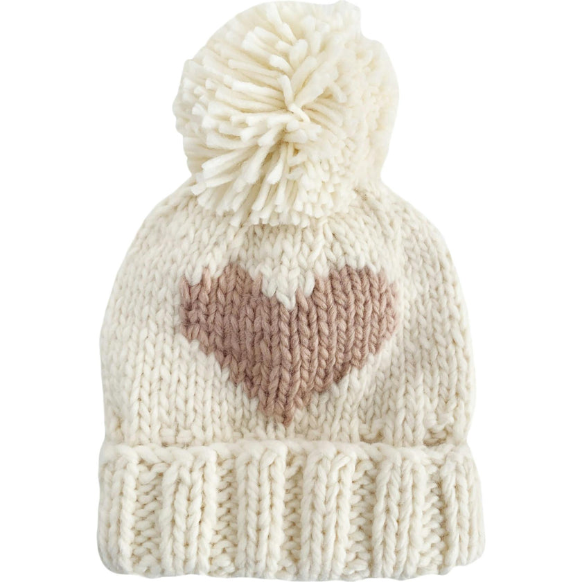 Heart Knit Hat, Blush