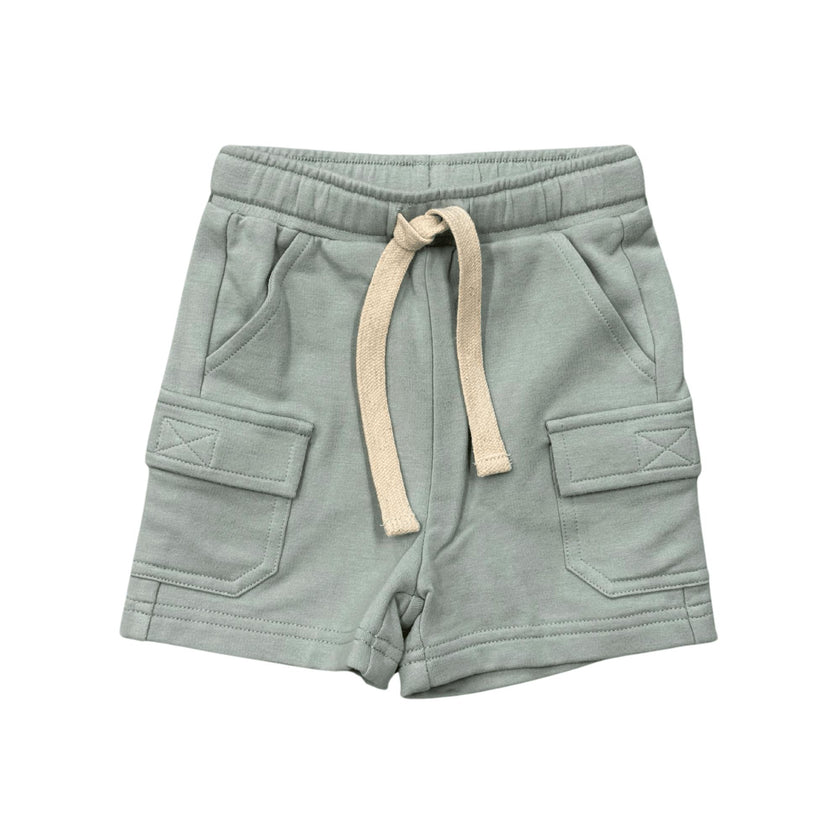 Boys Cargo Shorts in Aqua Grey