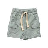 Boys Cargo Shorts in Aqua Grey