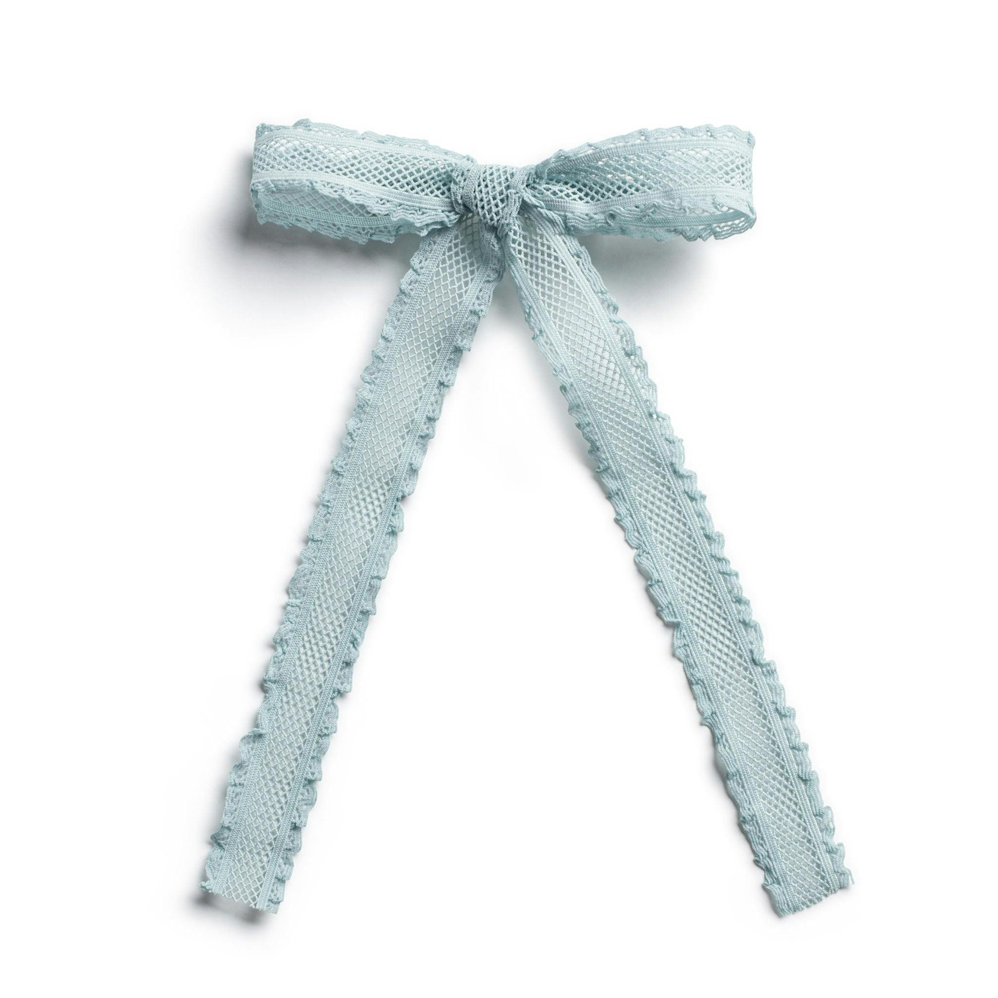 Halo Luxe Mae Lattice Lace Long Tail Clip - Powder Blue