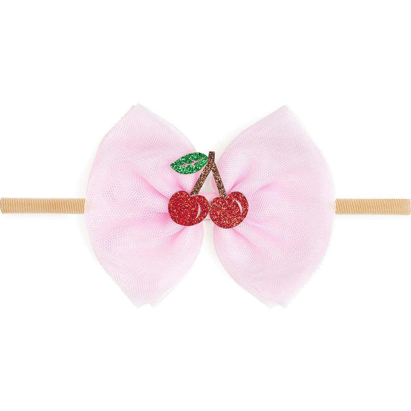 Cherry Tulle Bow Baby Headband