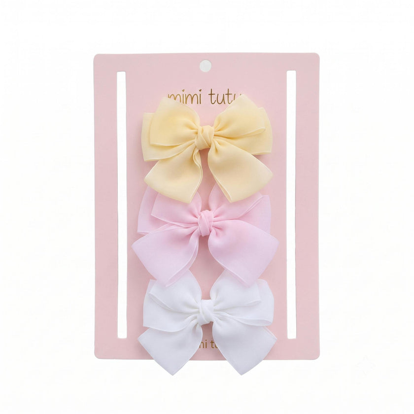 Multicolor Classic Bow Trio Set