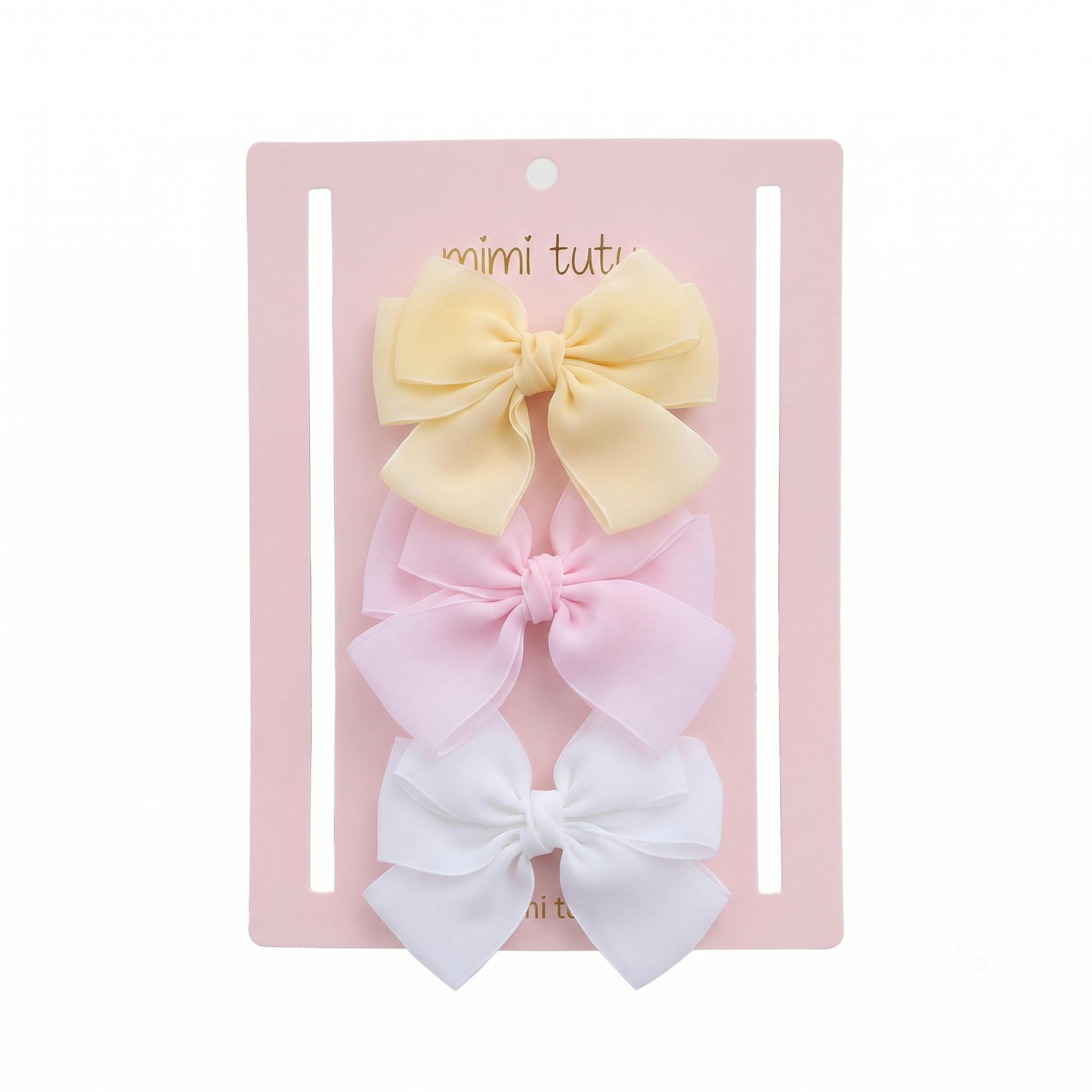 Multicolor Classic Bow Trio Set