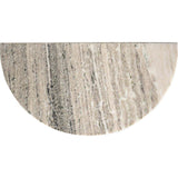 Patrice 20" Art Deco Minimalist Natural Marble Handmade Demilune Side Table