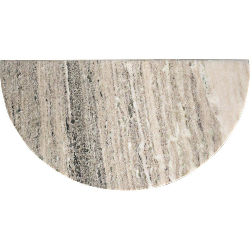 Patrice 20" Art Deco Minimalist Natural Marble Handmade Demilune Side Table