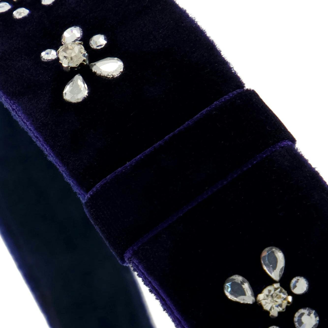 TARTINE ET CHOCOLAT Velvet Embellished Headband - Marine