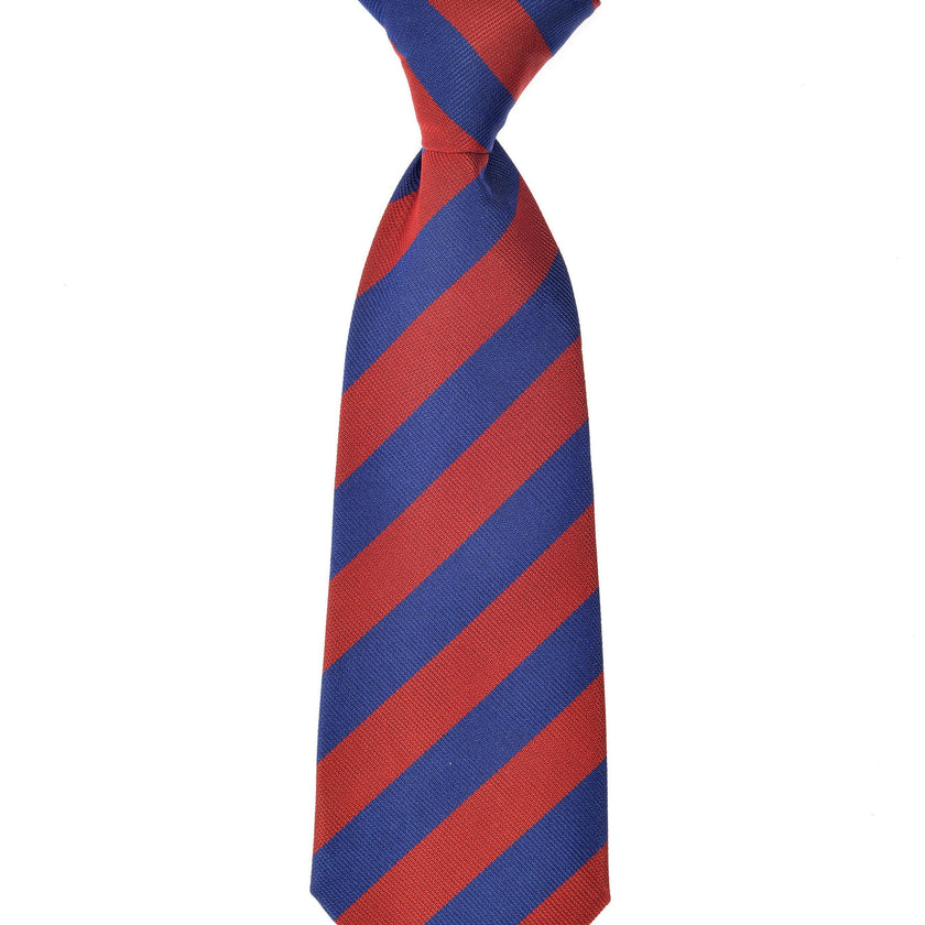 Cherwell Silk Neck Tie - Blue & Red Varsity Stripes
