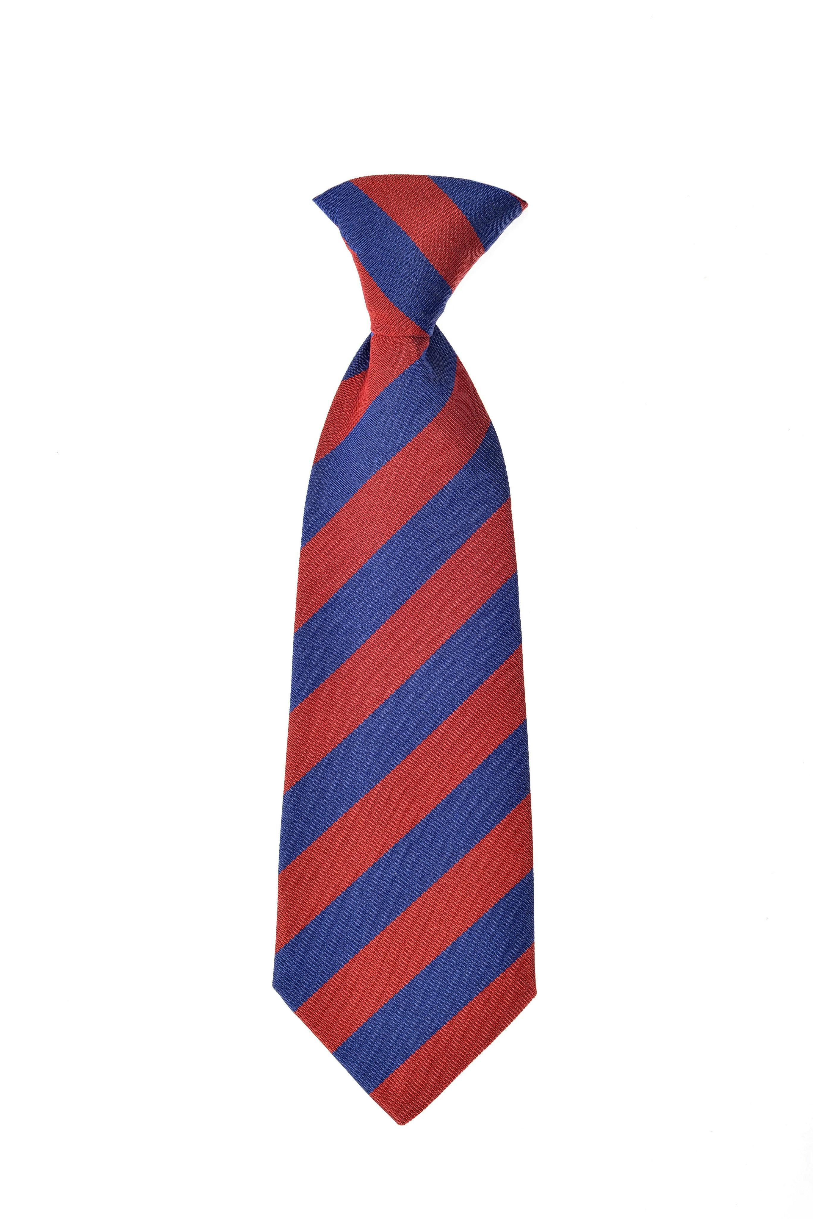 Cherwell Silk Neck Tie - Blue & Red Varsity Stripes