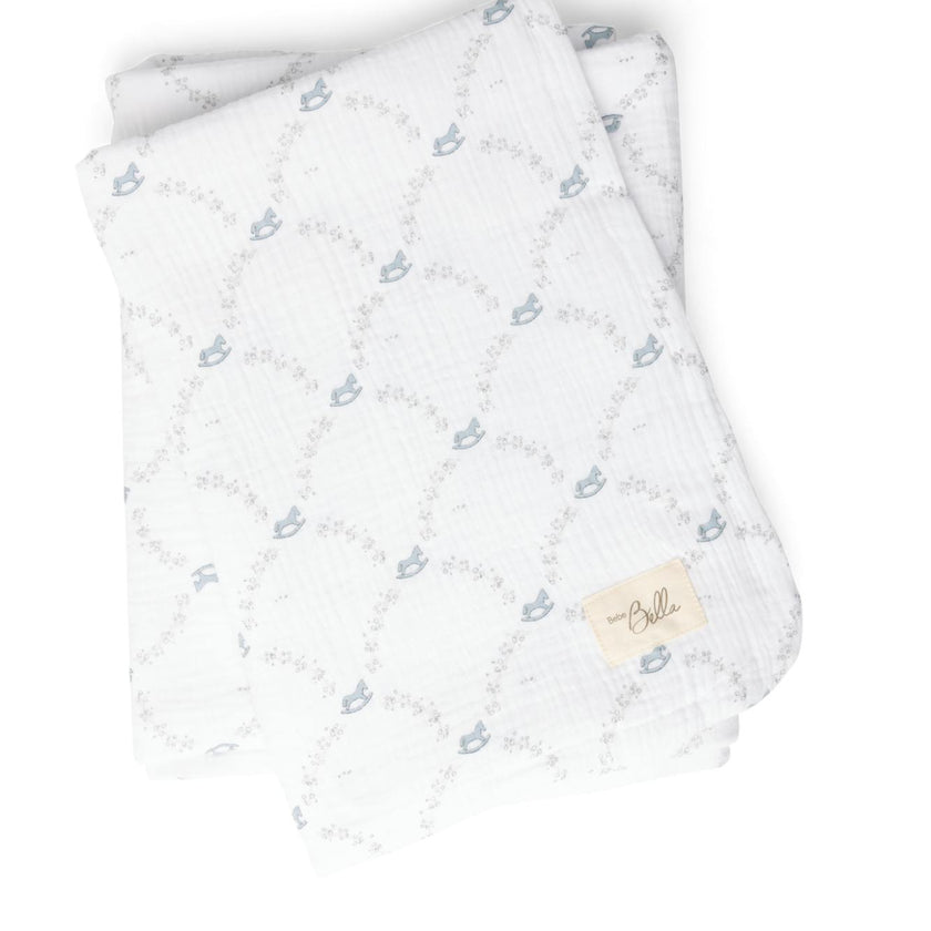 Rocking Print Swaddle Blue Mist
