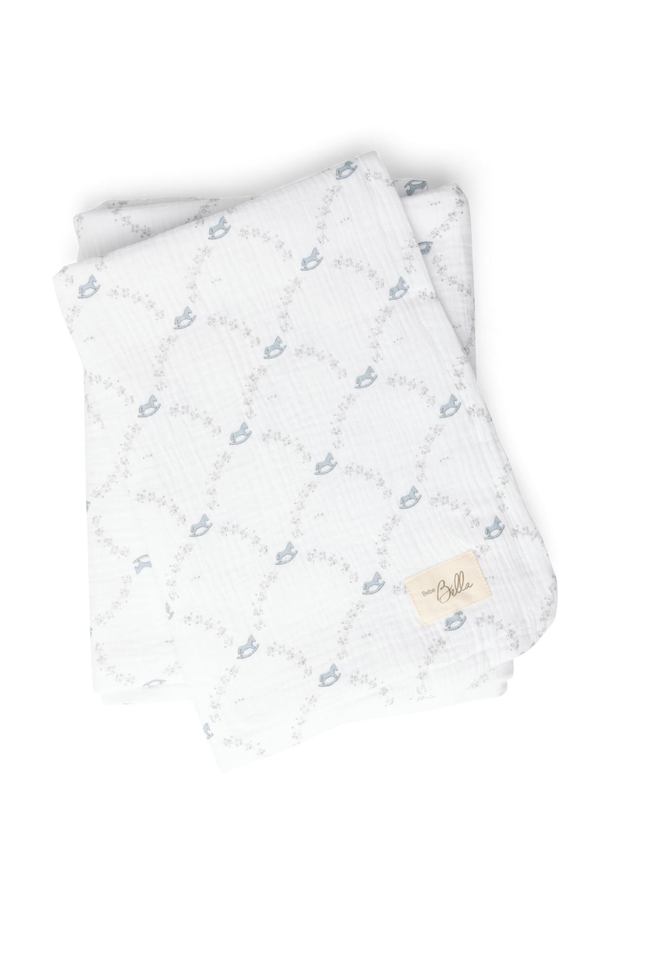 Rocking Print Swaddle Blue Mist