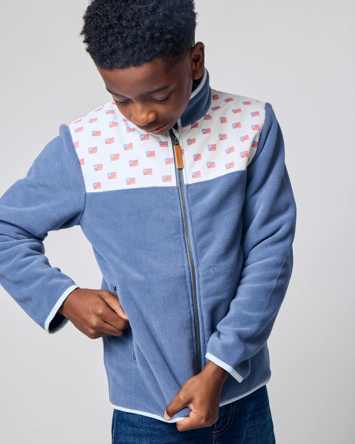 Kids American Flag Fleece Jacket