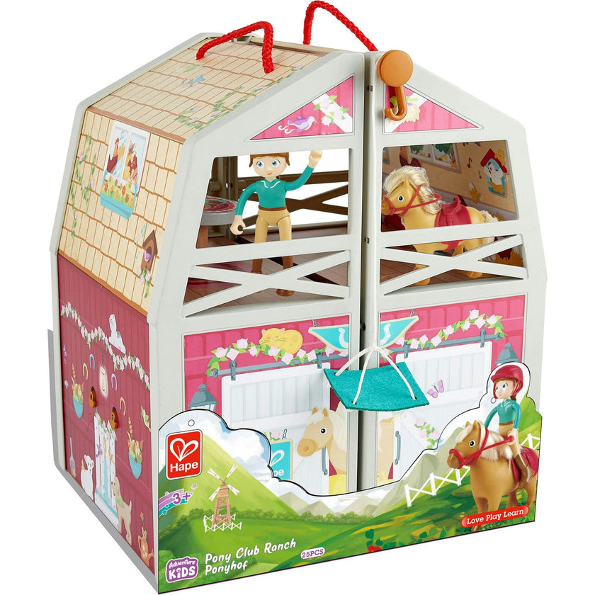 Hape: Club Ranch - Wooden 2 Level Barn Dollhouse