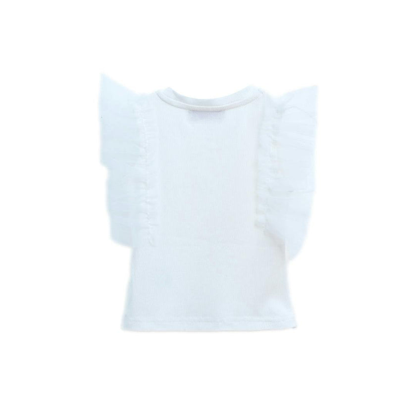 White Tulle Frill T-Shirt