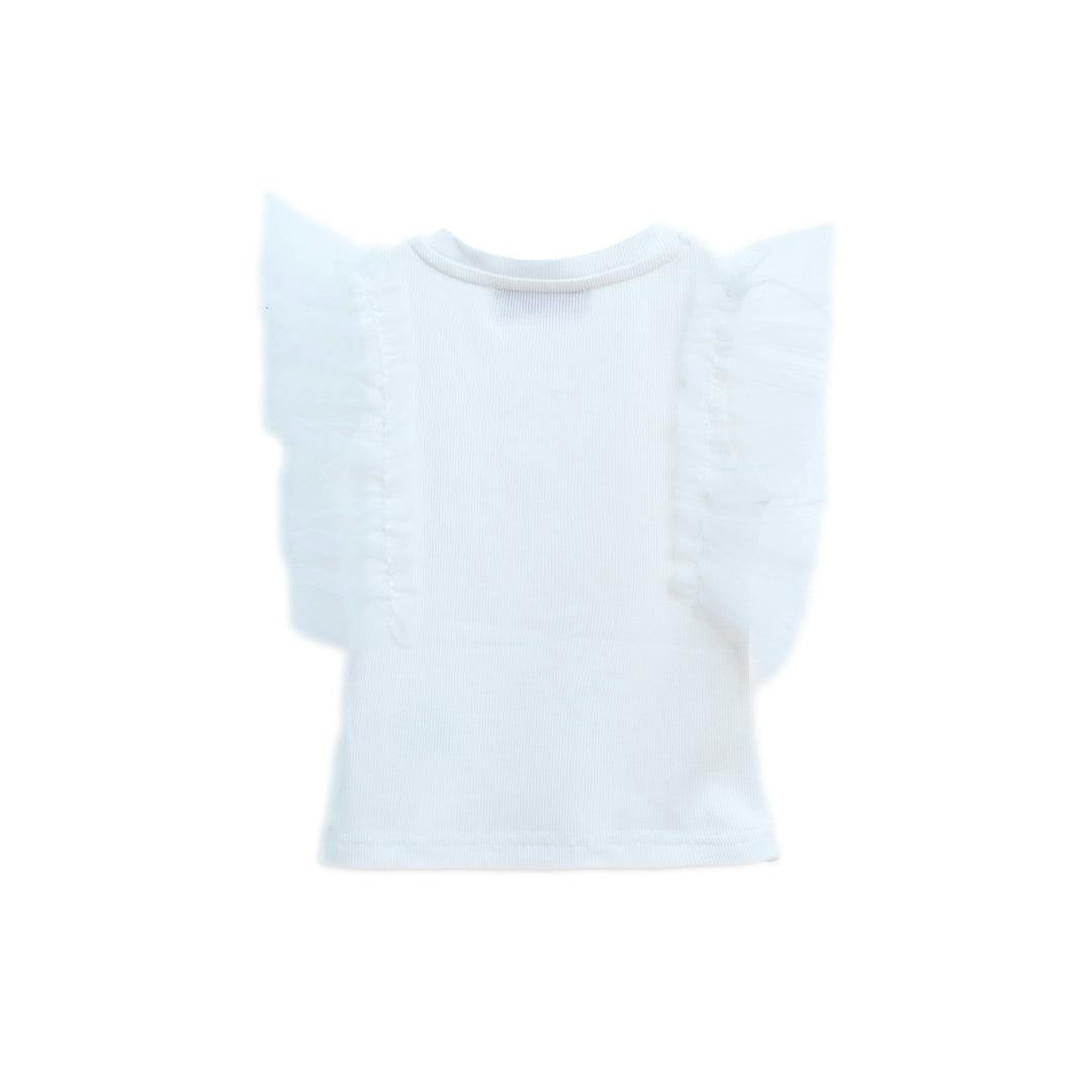 White Tulle Frill T-Shirt