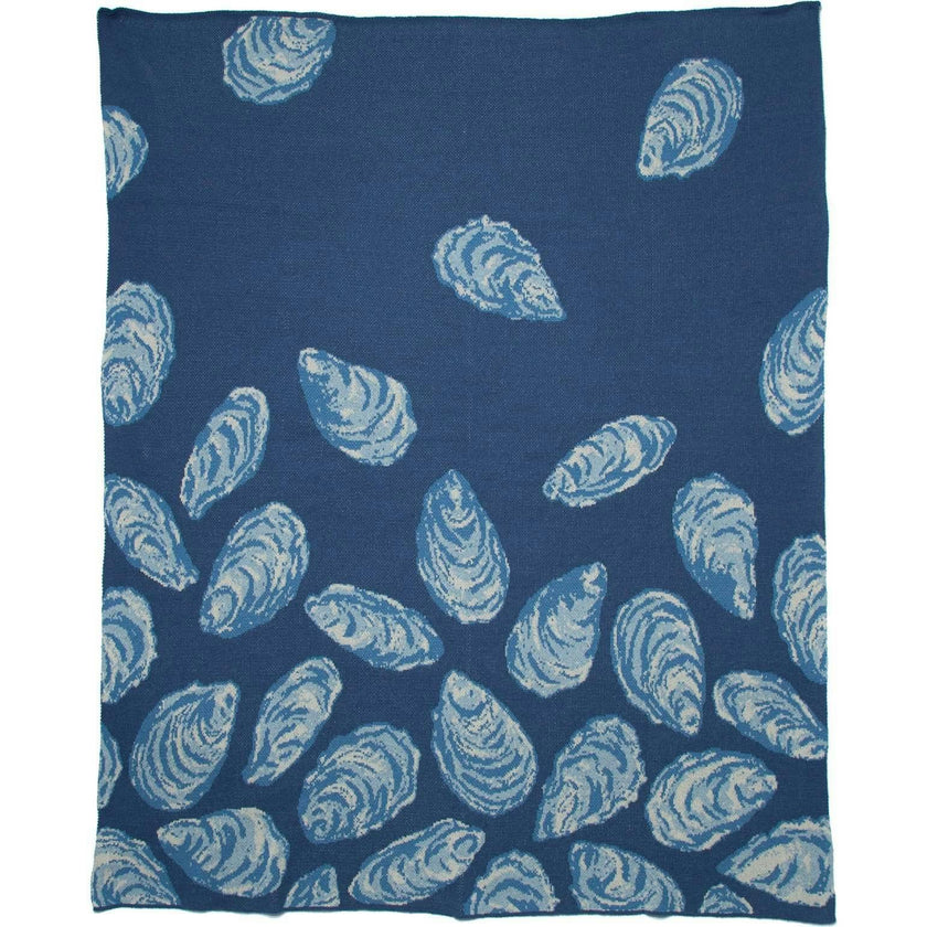 Cotton Sustainable Knit Throw Blanket | Coastal - Oyster