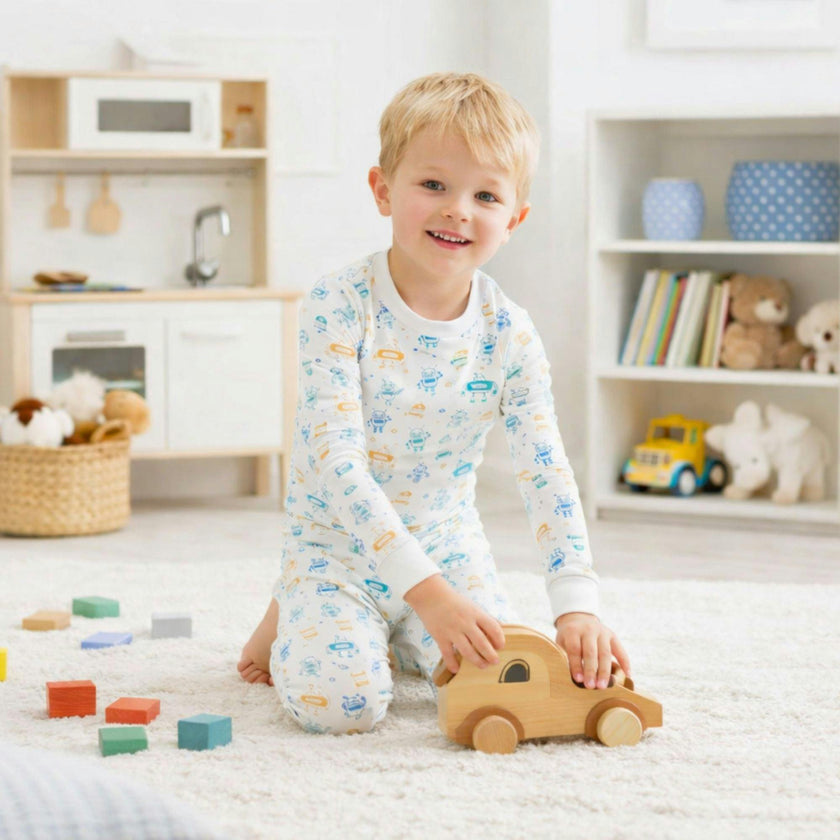Organic Kids Pajamas - Robots