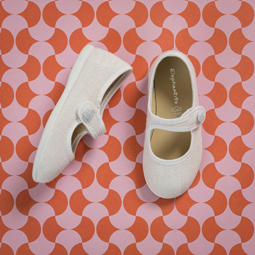 Linen Mary Jane | White