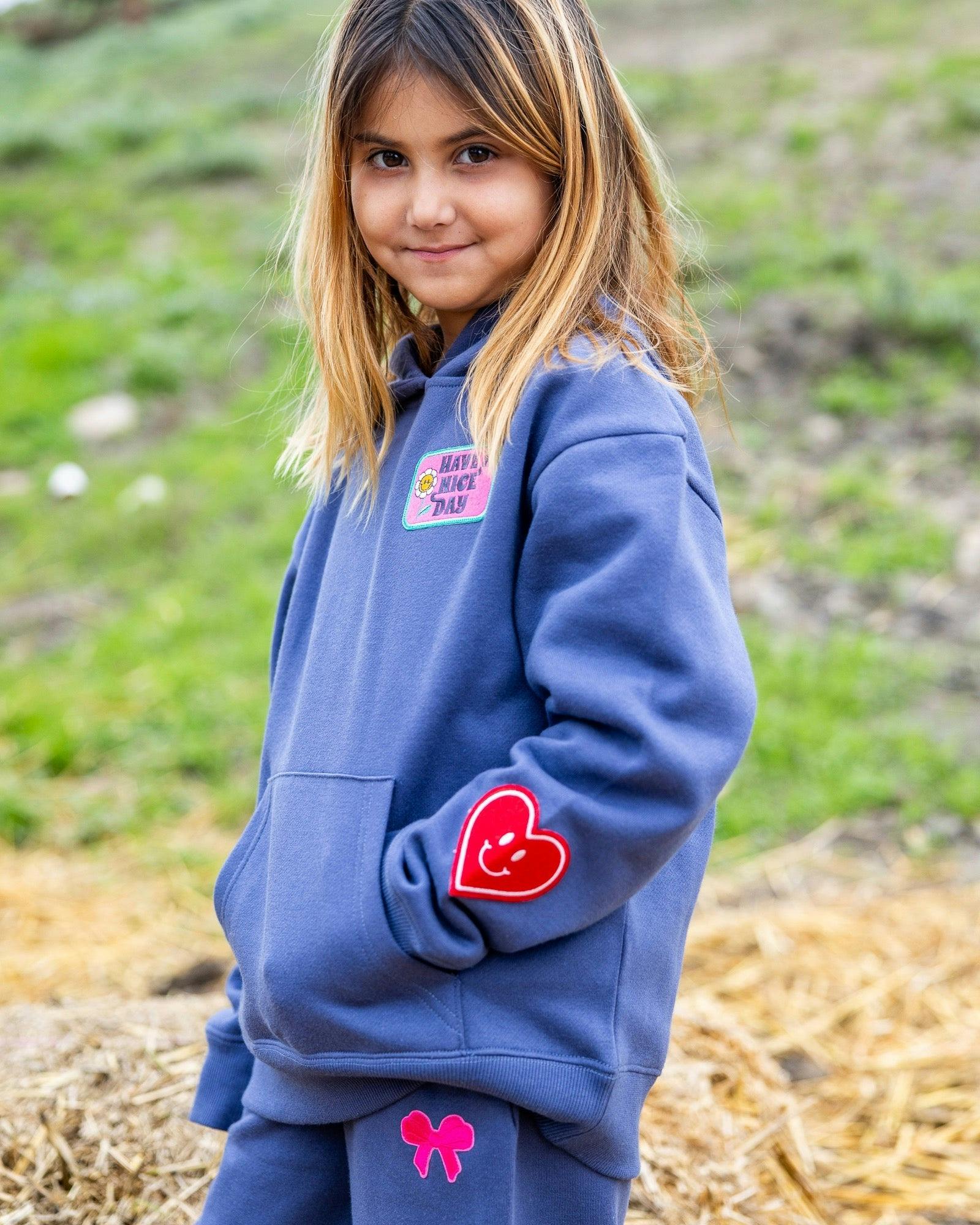Hadley Patch Hoody - Crown Blue Fleece