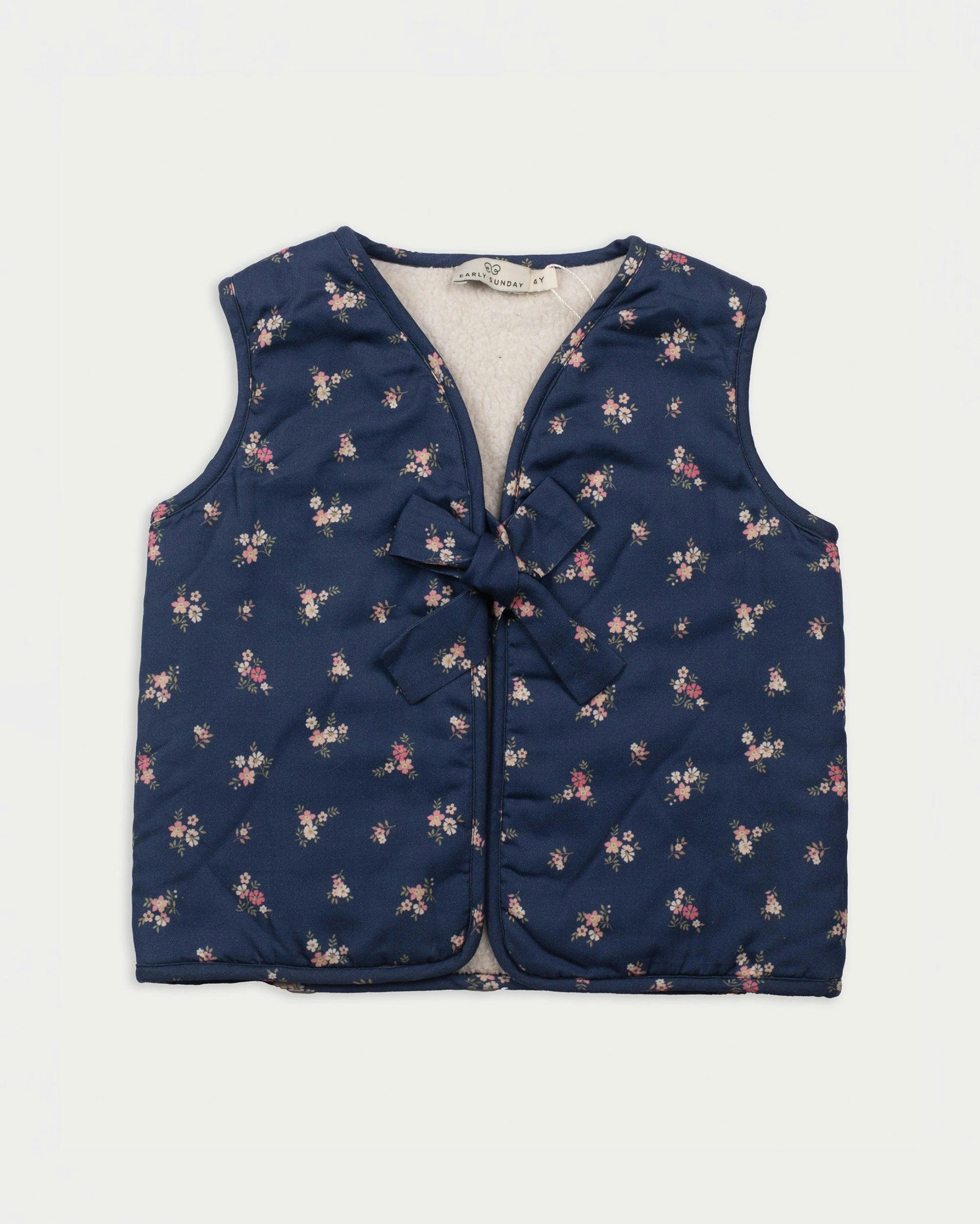 Lou Vest Jacket - Ditsy Bouquet Navy