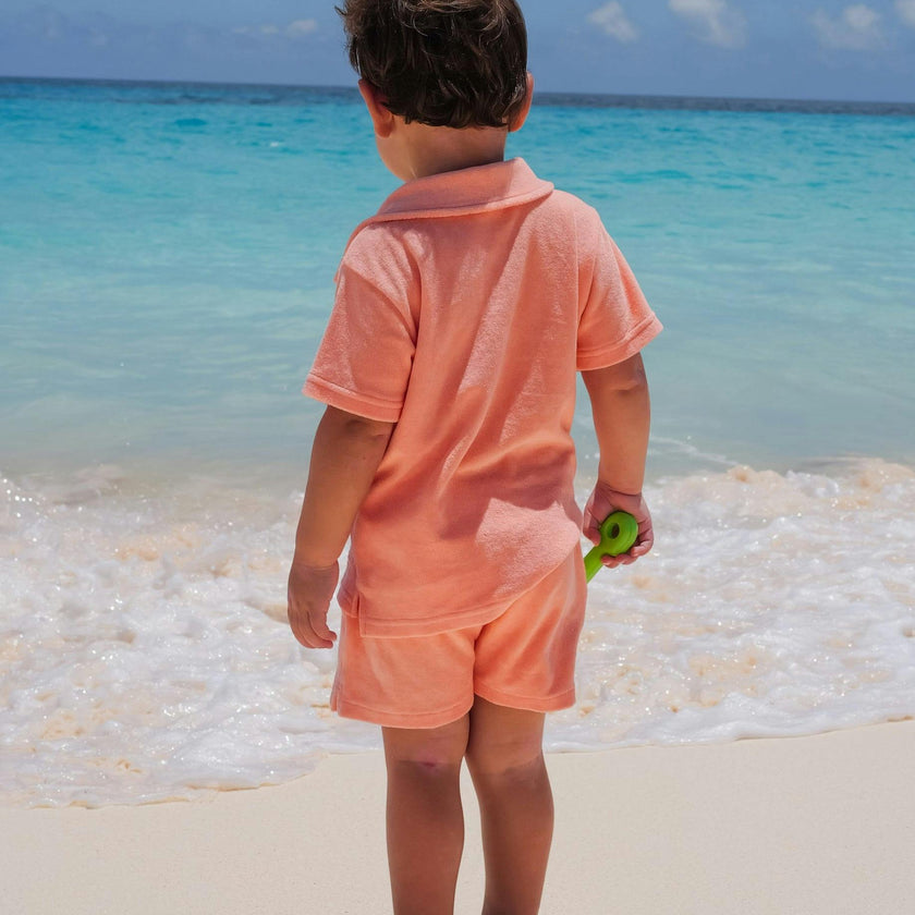The Tropicana - Boys Coral Terry Polo