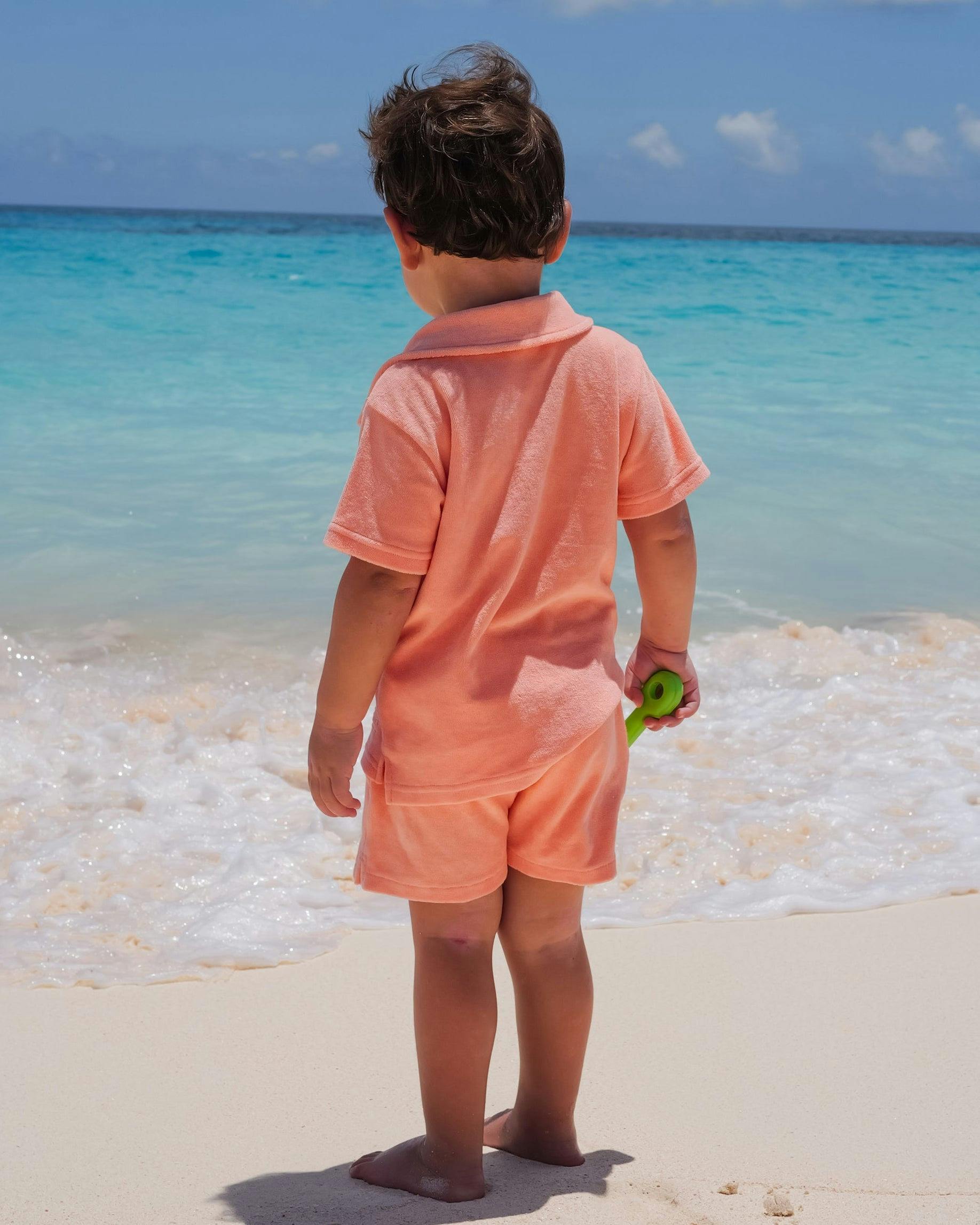 The Tropicana - Boys Coral Terry Polo
