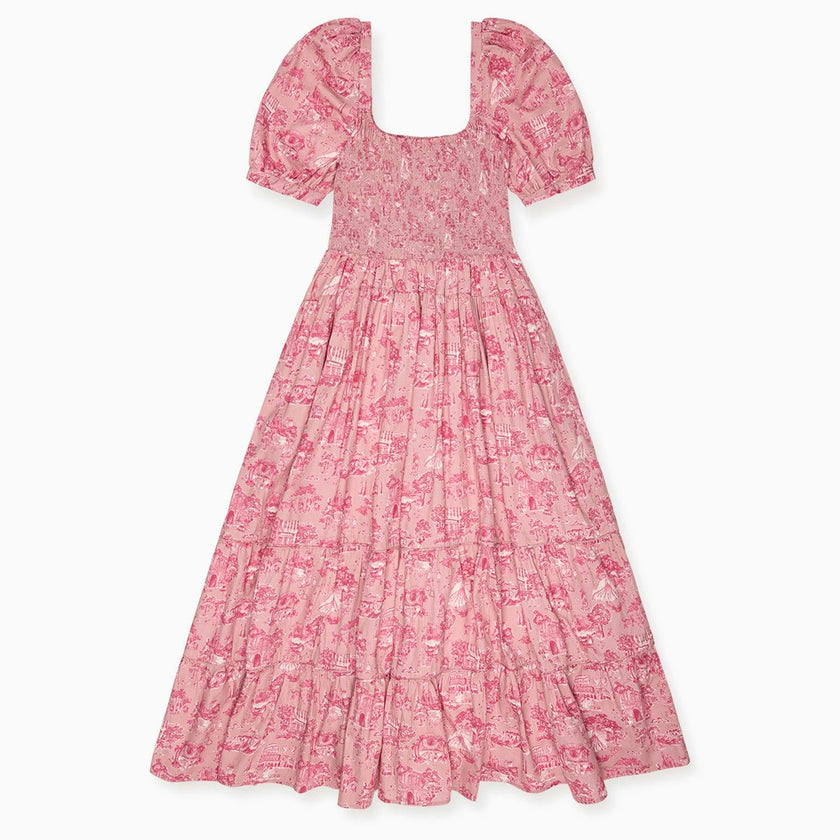 Nicky Hilton x La Coqueta Pink Toile de Jouy London Women Long Dress