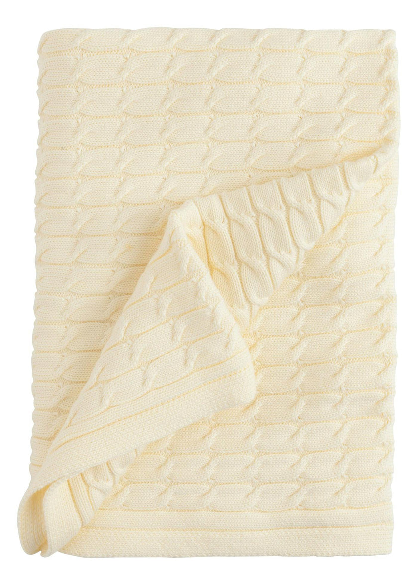 Cable Knit Blanket - Yellow