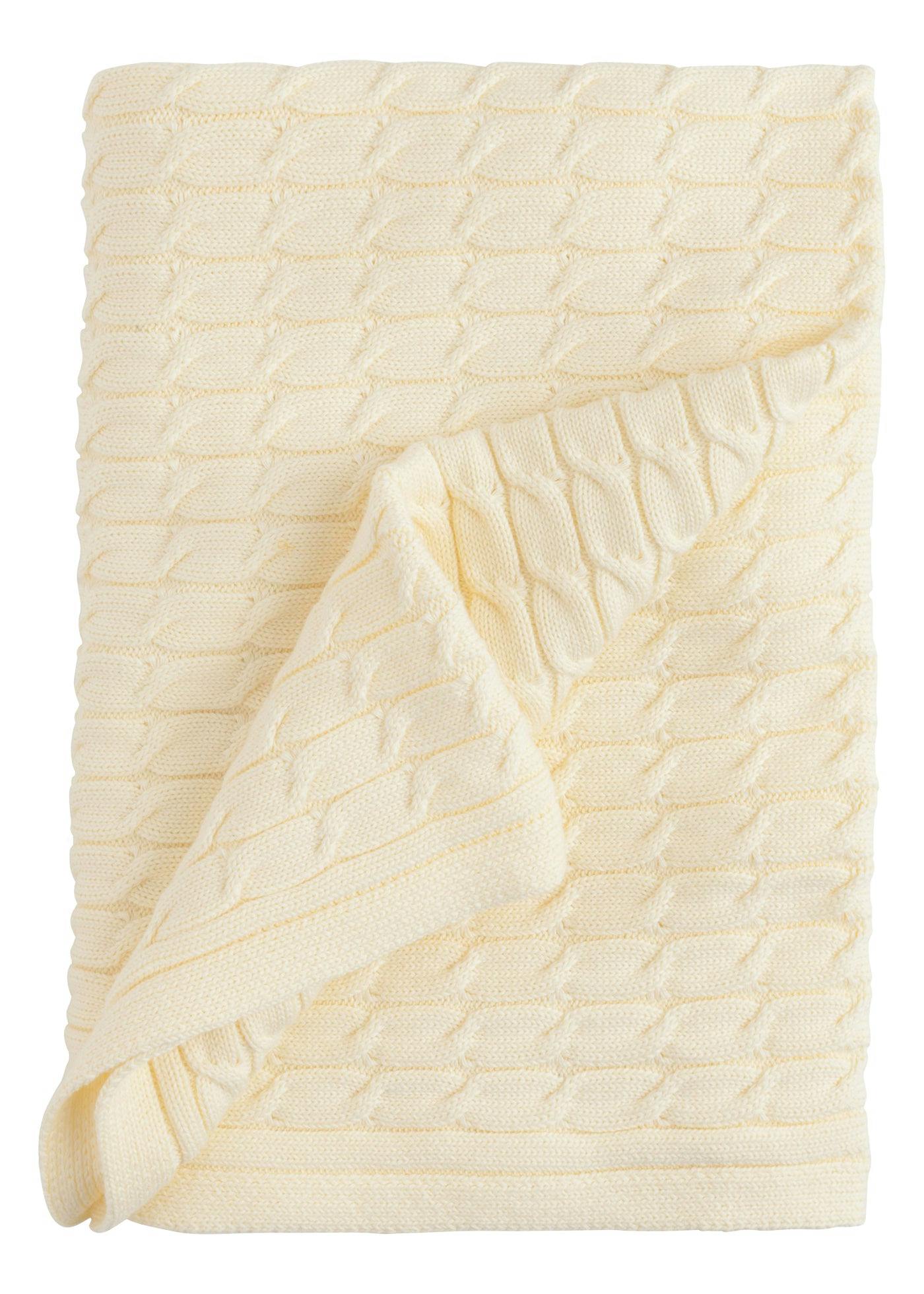 Cable Knit Blanket - Yellow