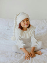 White Holiday Elf Pajama Costume-Christmas Gift for Kids - Cozy Cotton Stocking Stuffer