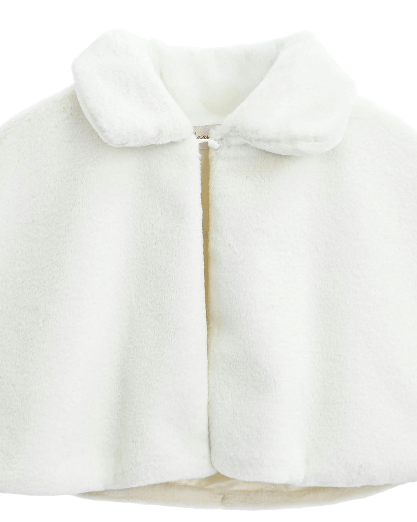 Ivory Faux Fur Cape