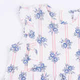 Stripe Dot Roses - Ruffle Bodysuit Dress