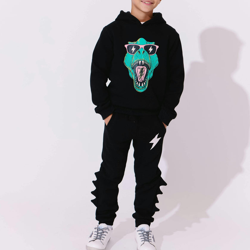 Dino Flash Jogger Set, Black