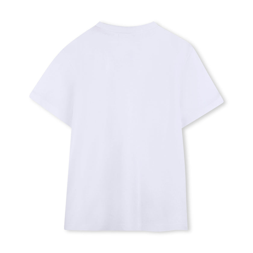 White Short Sleeve T-shirt Con Logo