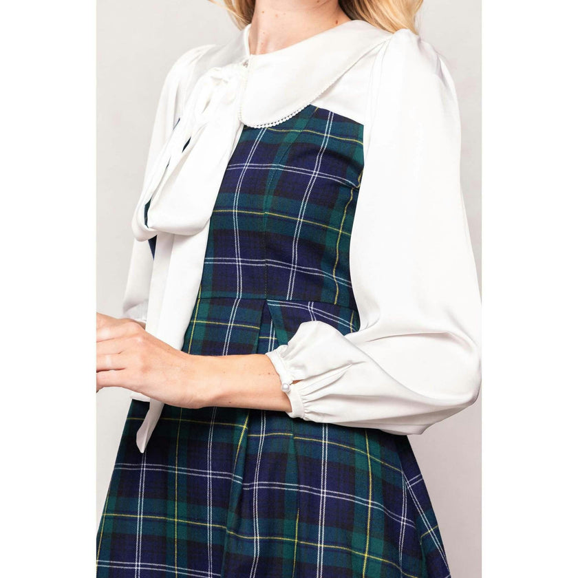 Tawny Dress in Nocturne Plaid