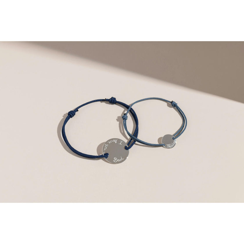Personalized Father & Child Bracelet Set, Sterling Silver