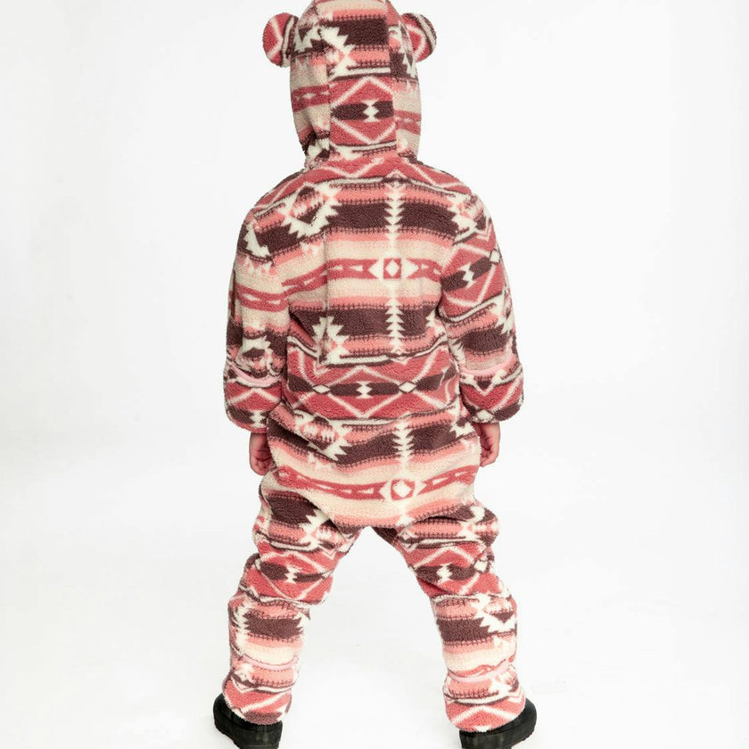 Baby Mid-Season Plush One-Piece Outerwear Aztec Pink