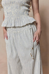 Harley Pants in Blue & White Pinstripe
