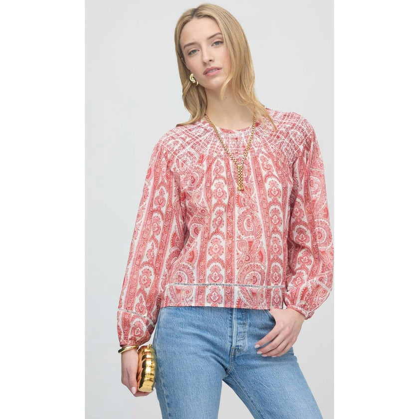 The Skye Top - Coral Corsica Paisley